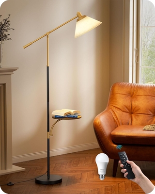 Arc Floor Lamp With Remote Controlled Dimming And Smart Bulb