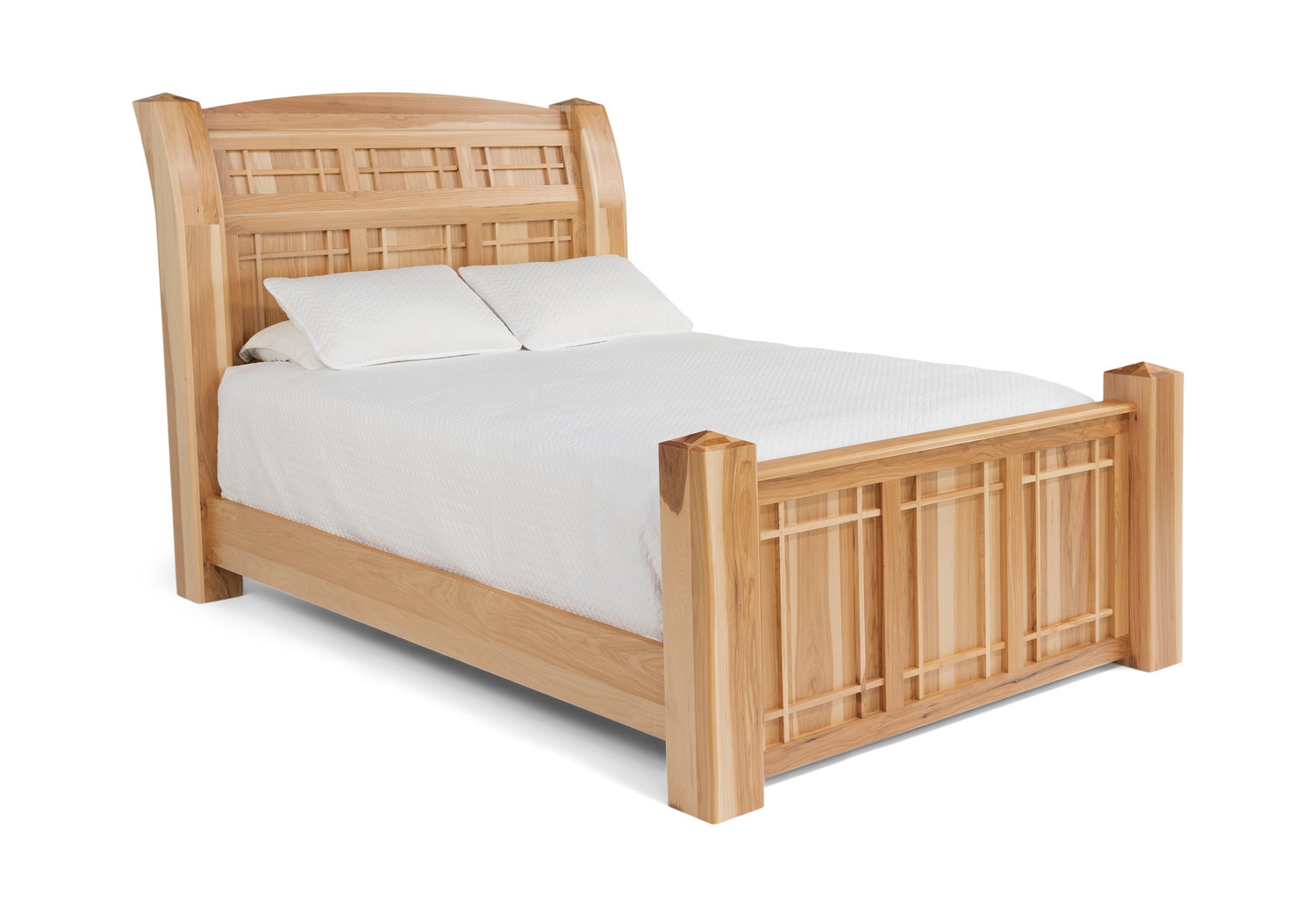 Arch Bed Light Honey Grid Lattice Arched Headboard