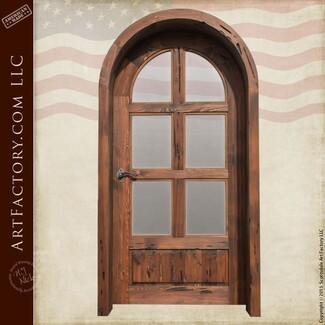 Arched Door: Divided Light Distressed Wood Solid Entry