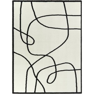 Area Rug: Abstract Line Art with Continuous Loop Scandi Style
