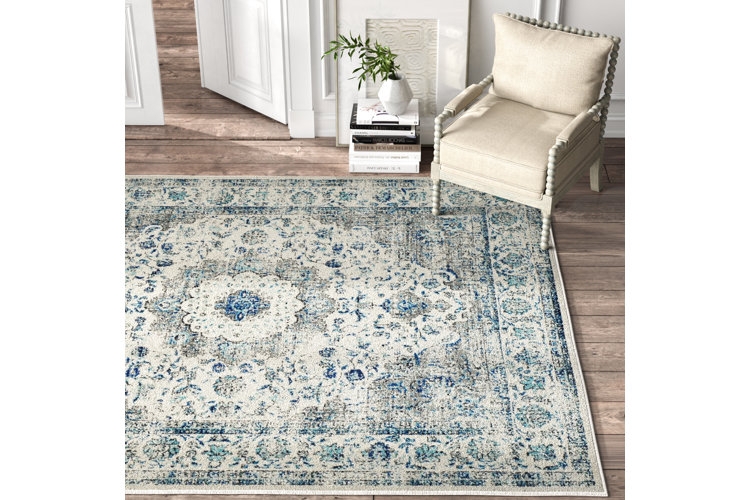 Area Rug Antiqued Medallion Rug Spool Turned Accents