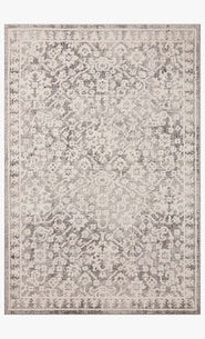 Area Rug Botanical Elements Distressed Slate Gray Rug