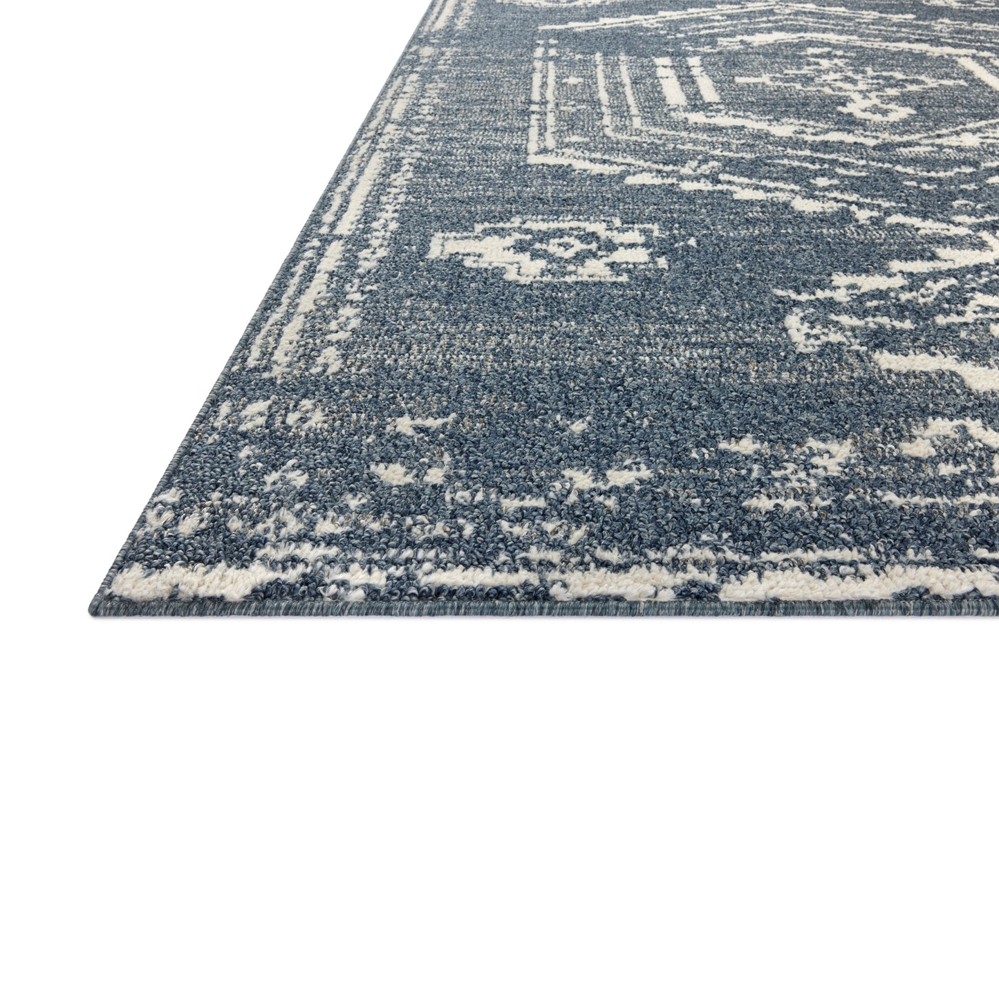 Area Rug Distressed Medallion Transitional Ivory Rug