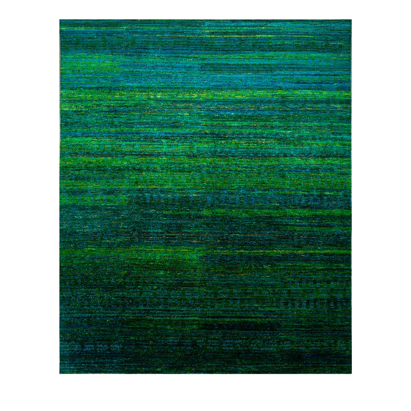 Area Rug Emerald Green Abstract Rug Striated Gradient