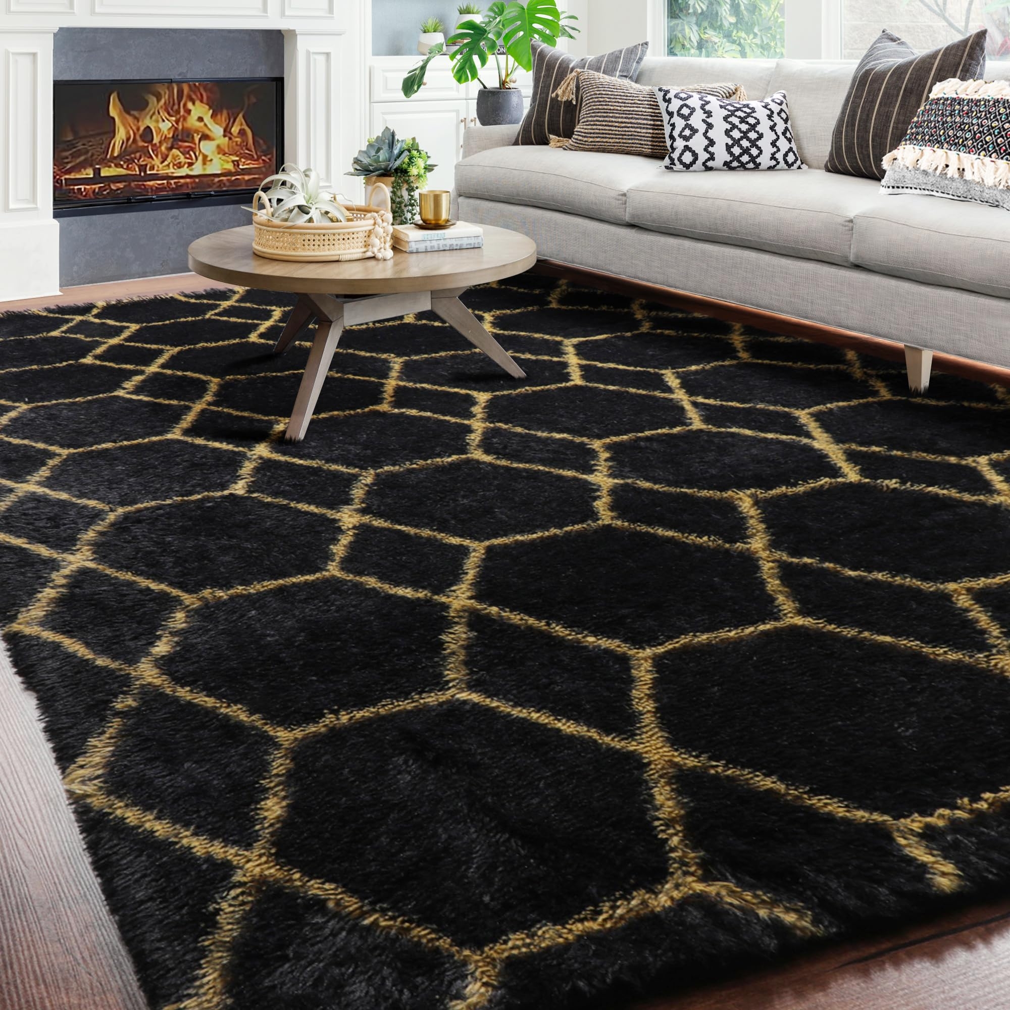 Black Gold Area Rugs