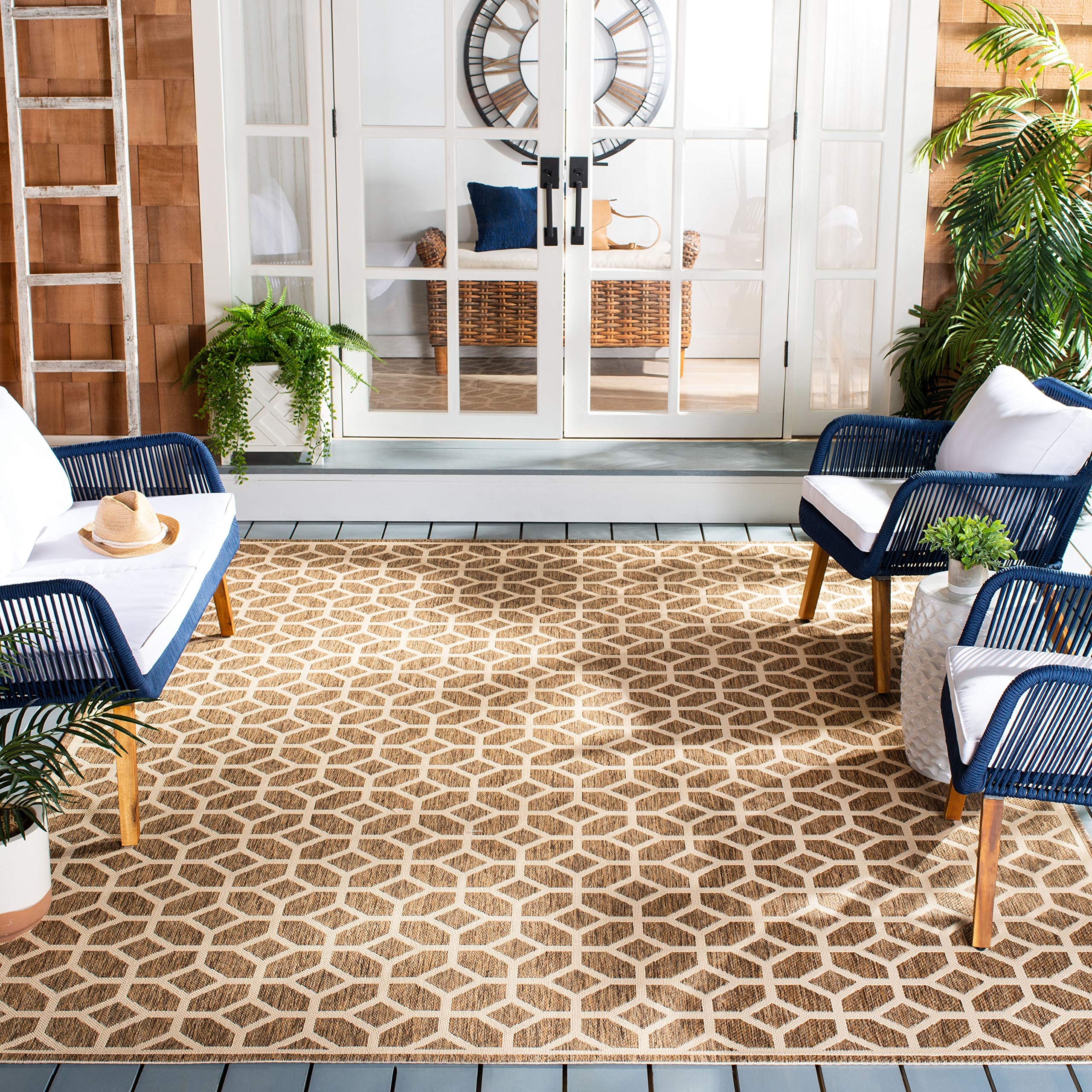 Area Rug Honeycomb Geometric Beige Honeycomb Area Rug