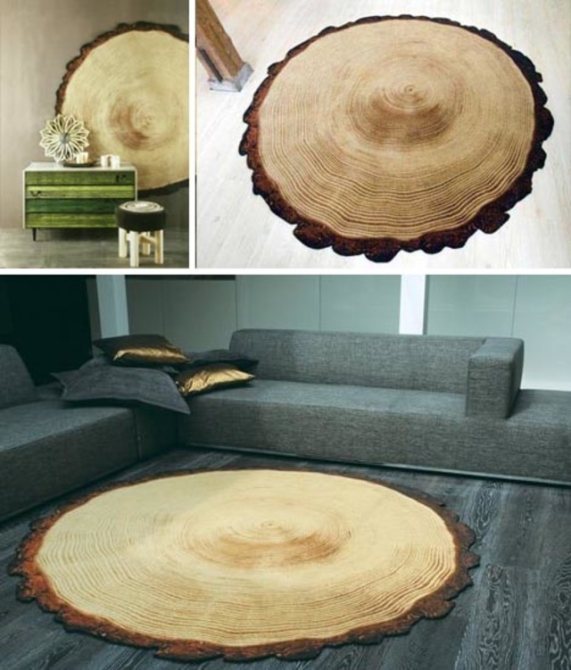 Area Rug in Log Slice Pattern for Log Slice Area Rug