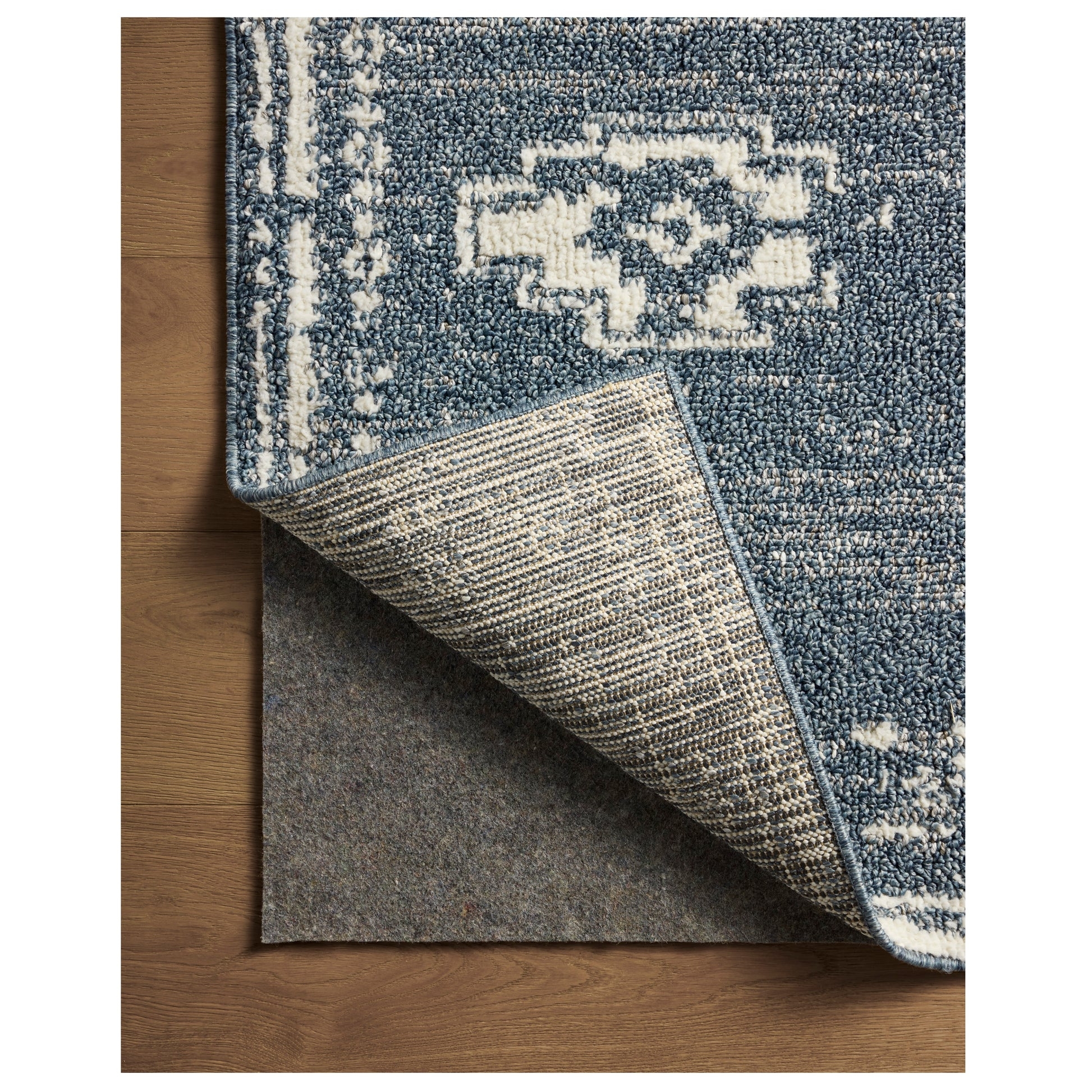 Area Rug Looped Pile Geometric Tribal Blue Floor Rug