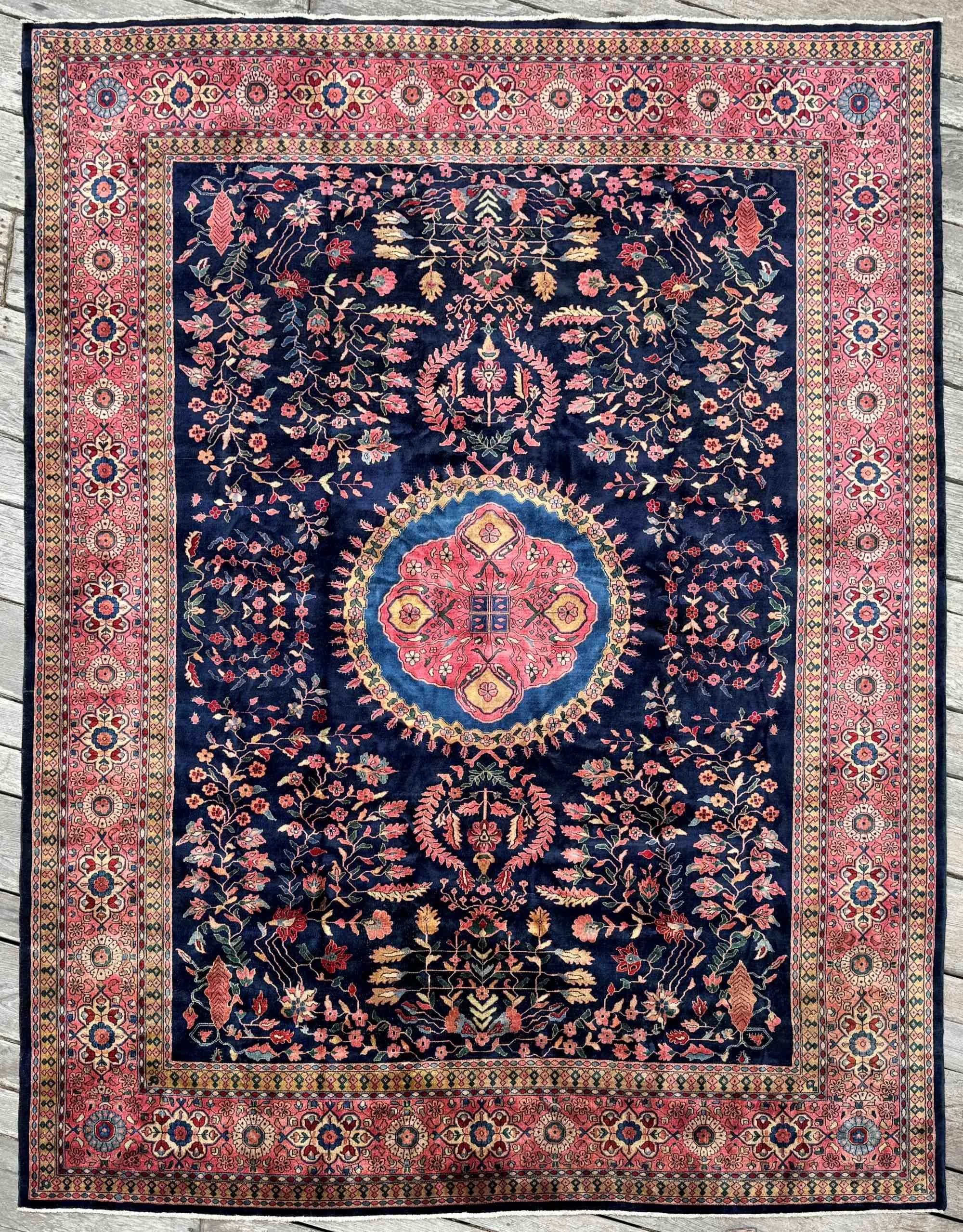 Area Rug Midnight Blue Area Rug Rose Floral Border