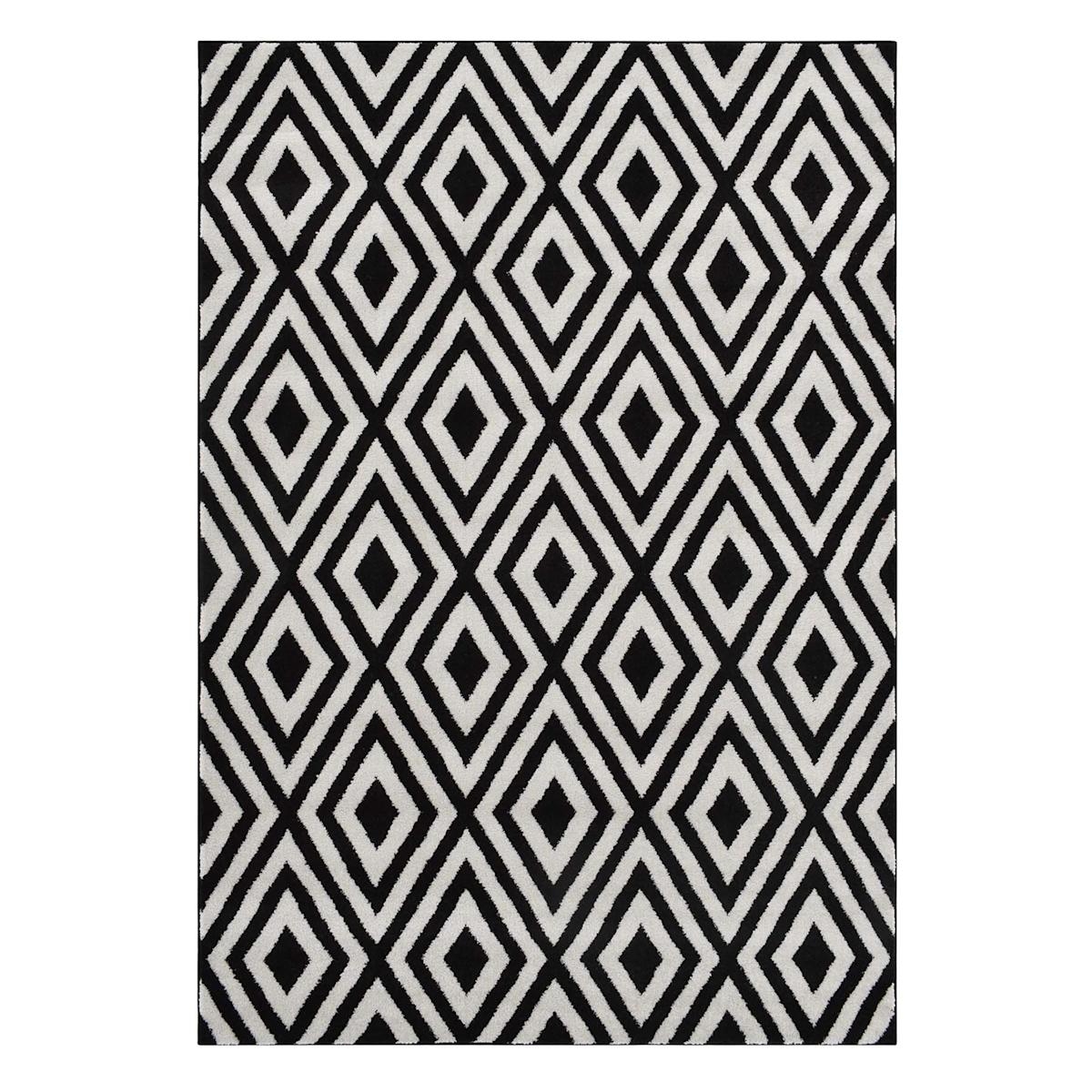 Area Rug: Scandinavian Diamond Pattern with High Contrast Motif