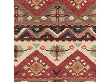 Area Rug Serrated Diamond Rug Pattern Banded Tribal