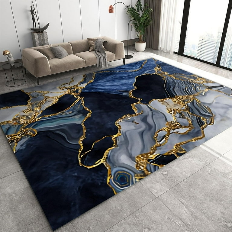 Area Rug showcasing Gold Marble Veining and Agate
