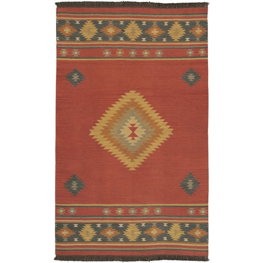 Area Rug Southwestern Diamond Rug Terracotta Red