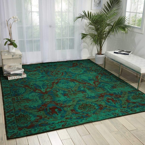 Area Rug Teal Jewel Tone Rug Large Scale Design
