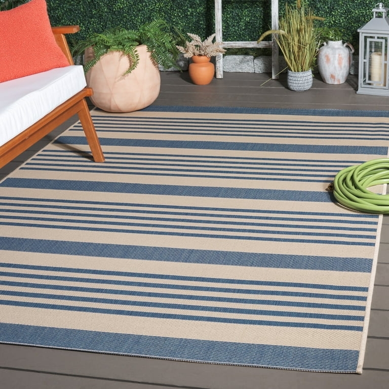 Area Rug Varying Stripe Width Striped Outdoor Area Rug