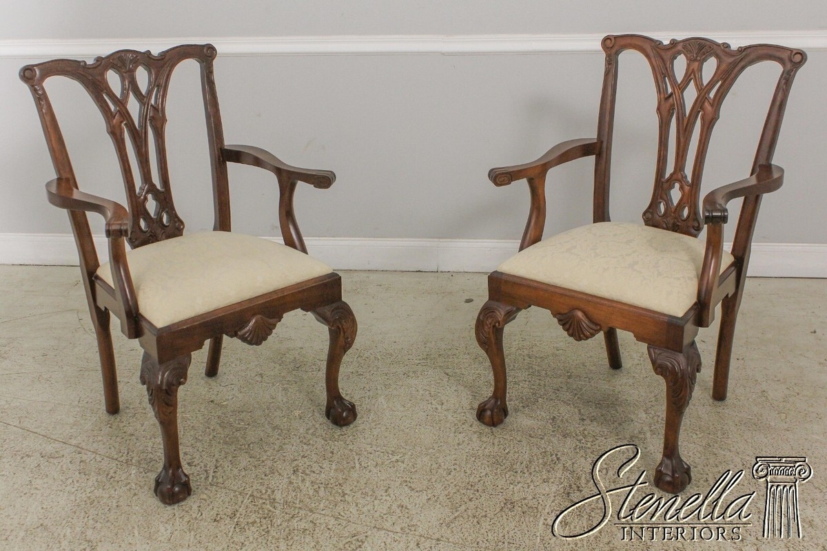 Armchair with Carved Shell Detail and Ball and Claw Dining Chairs