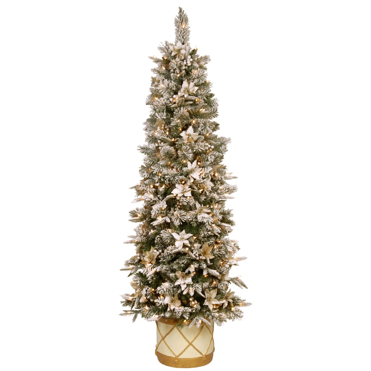 Artificial Christmas Tree: Flocked Poinsettia Tree