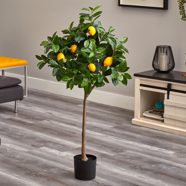 Artificial Lemon Tree Slender Profile Realistic Lemon Tree Accent