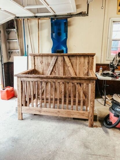Baby Crib Designs featuring Barn Door Back, Rustic Wooden