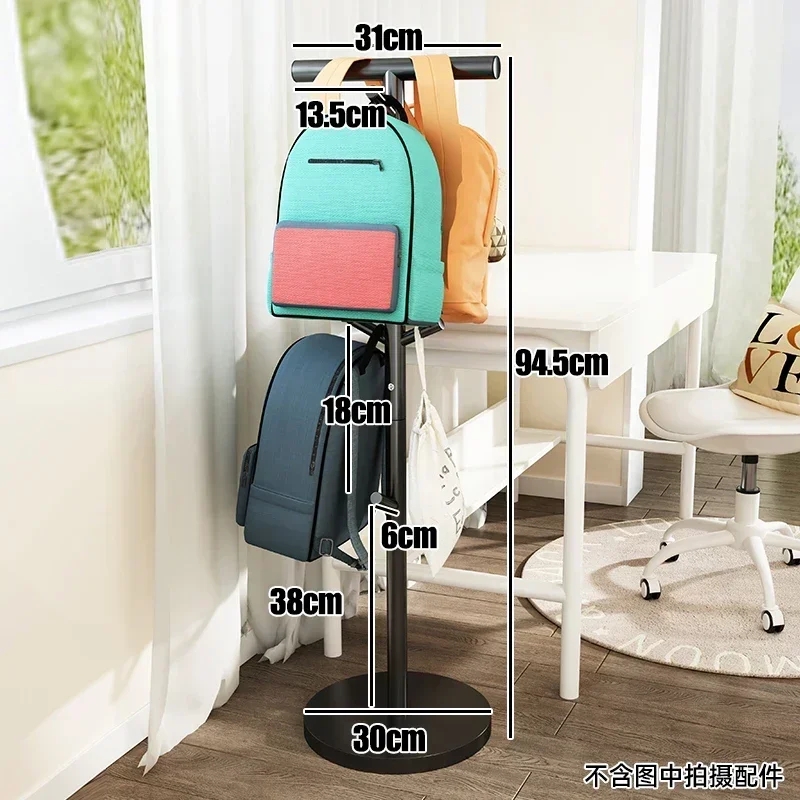 Backpack Rack Black T-Bar Top Circular Base Rack