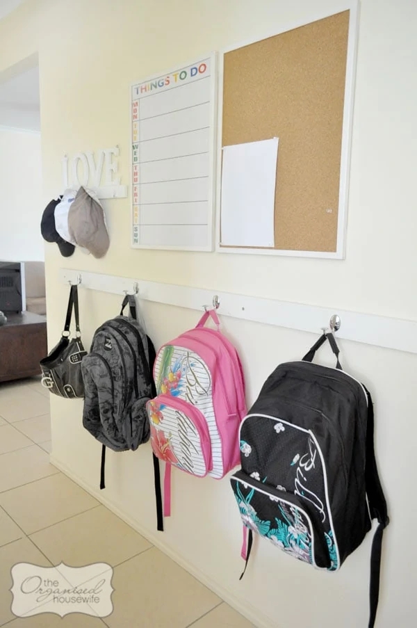 Backpack Storage Rail White Mounted Rail Planner