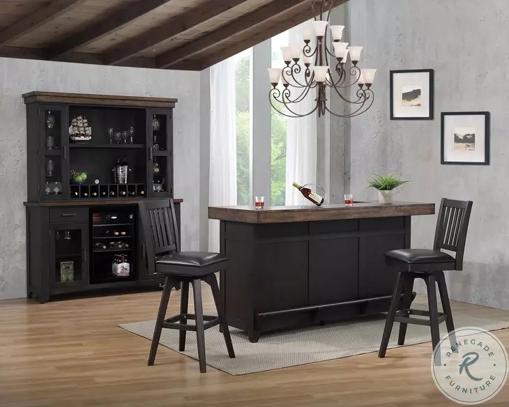 Bar Set with Integrated Wine Fridge and 78 Inch Bar Counter