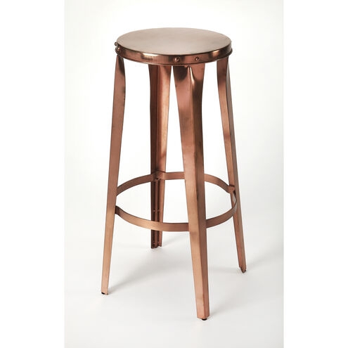 Bar Stool featuring Polished Finish and Rivet Accents