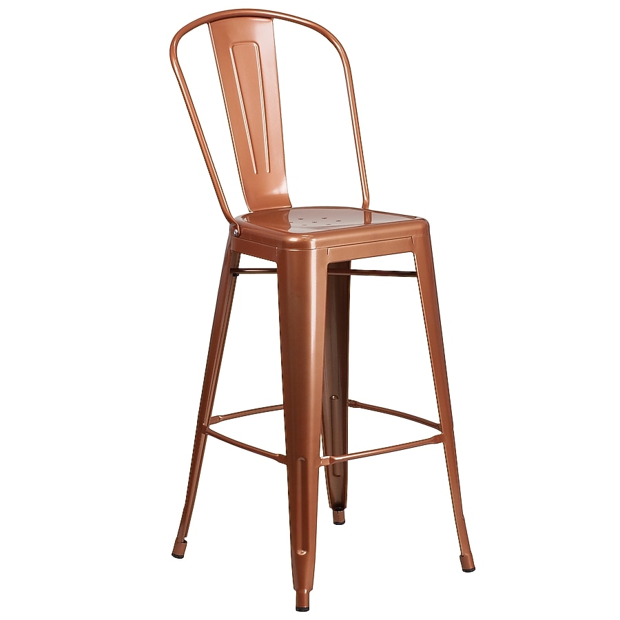Bar Stool in Copper Metallic Finish and Bistro Silhouette