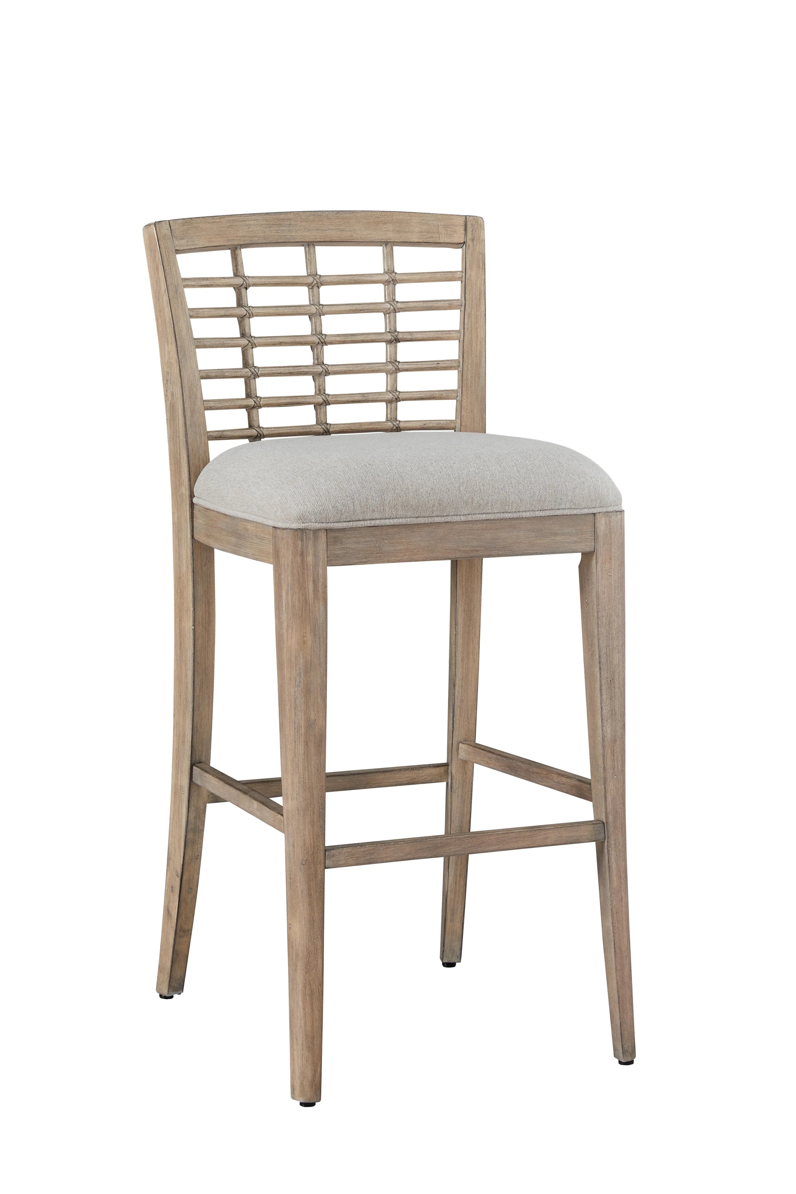 Bar Stool Lattice Back Weathered Oak Counter Chair