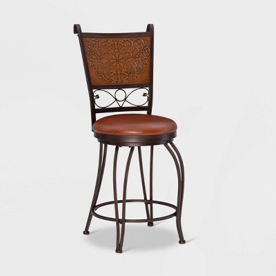 Bar Stool with Stamped Copper Back and Swivel Function