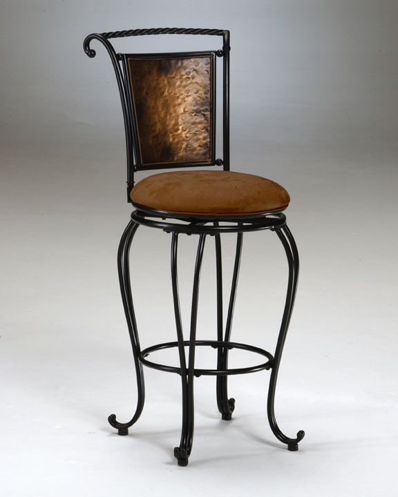Bar Stool with Twisted Top Rail and Scrolled Feet
