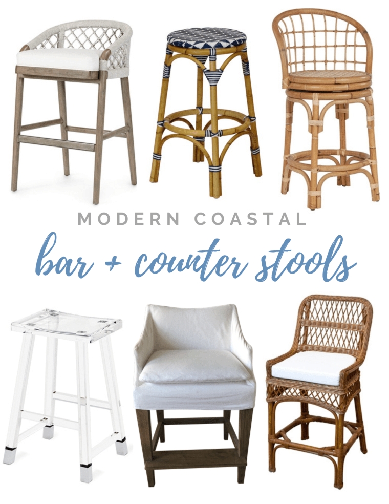 Bar Stools Acrylic Frame Modern Coastal Bar Stools