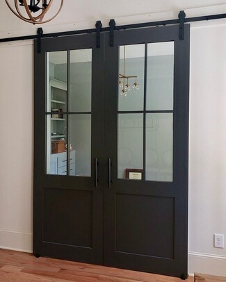 Barn Door: Charcoal French Barn Double Sliding Doors