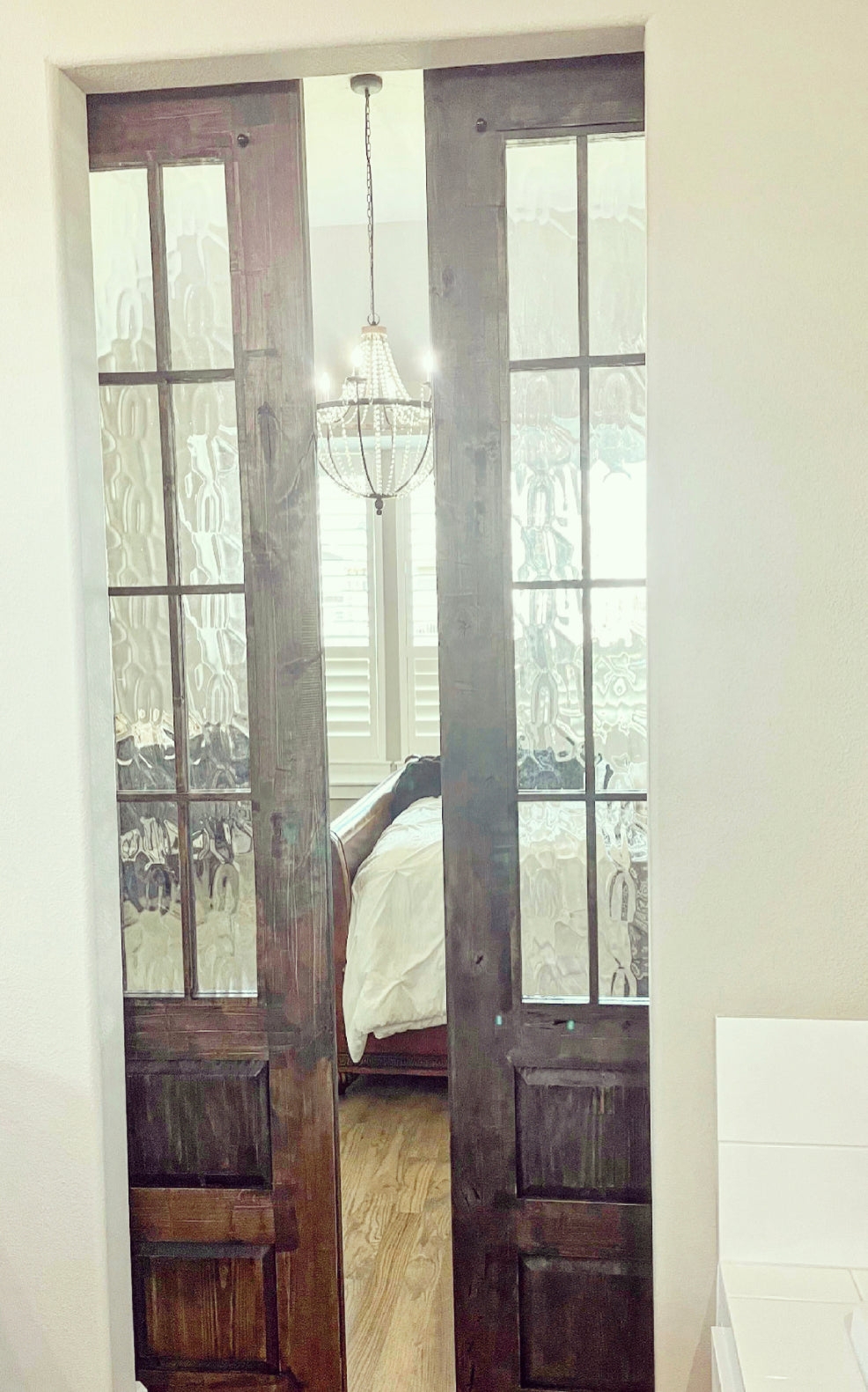 Barn Doors: Raised Panels Espresso Wood Pantry Doors