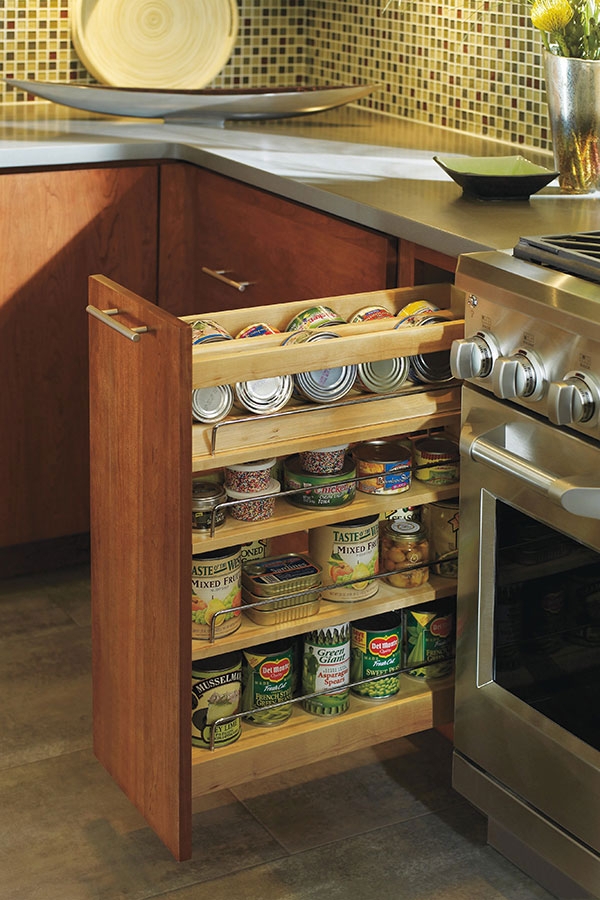 Base Pull Out Cabinet Slim Profile Multi-Tier Pantry