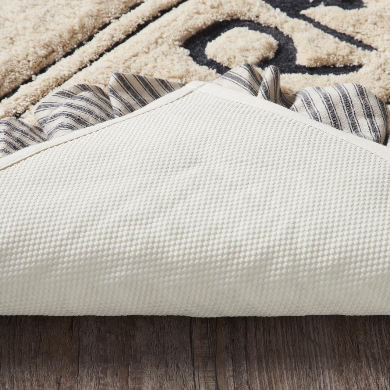 Bathmat Non Slip Underside Ticking Stripe Floor Mat