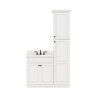 Bathroom Vanity Combination with Tall Linen Cabinet and Shaker Style