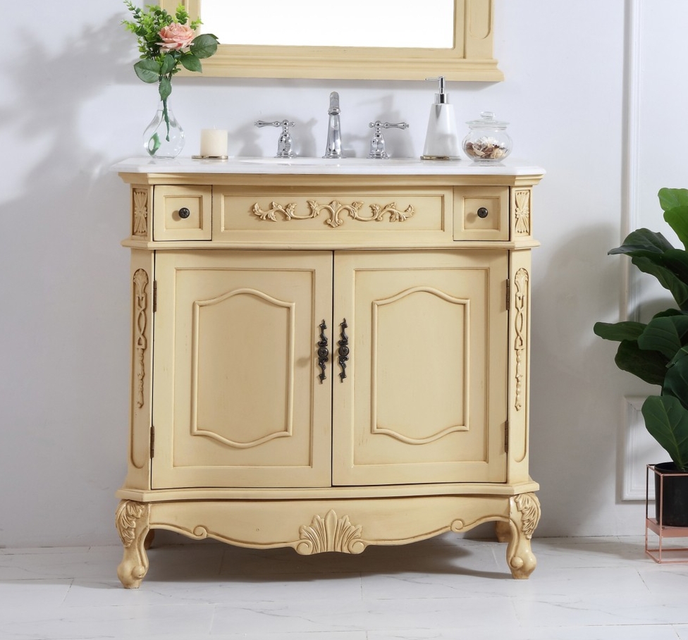 Bathroom Vanity: French Provincial Single Vanity Acanthus