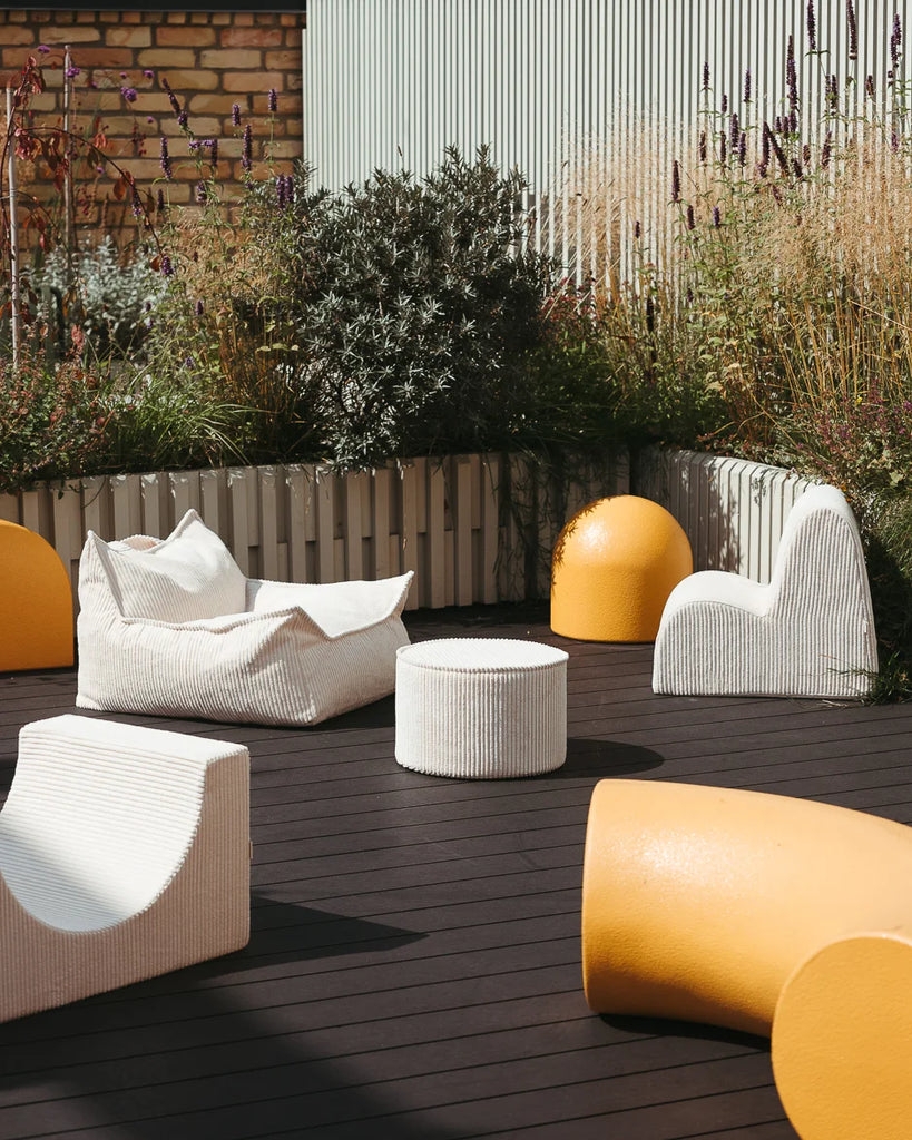 Bean Bag Chair Ribbed Corduroy Slouchy Yellow Accent Seating