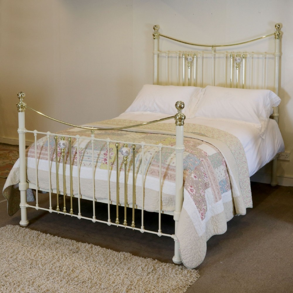 Bed Frame Brass And Cream Victorian brass bed frame