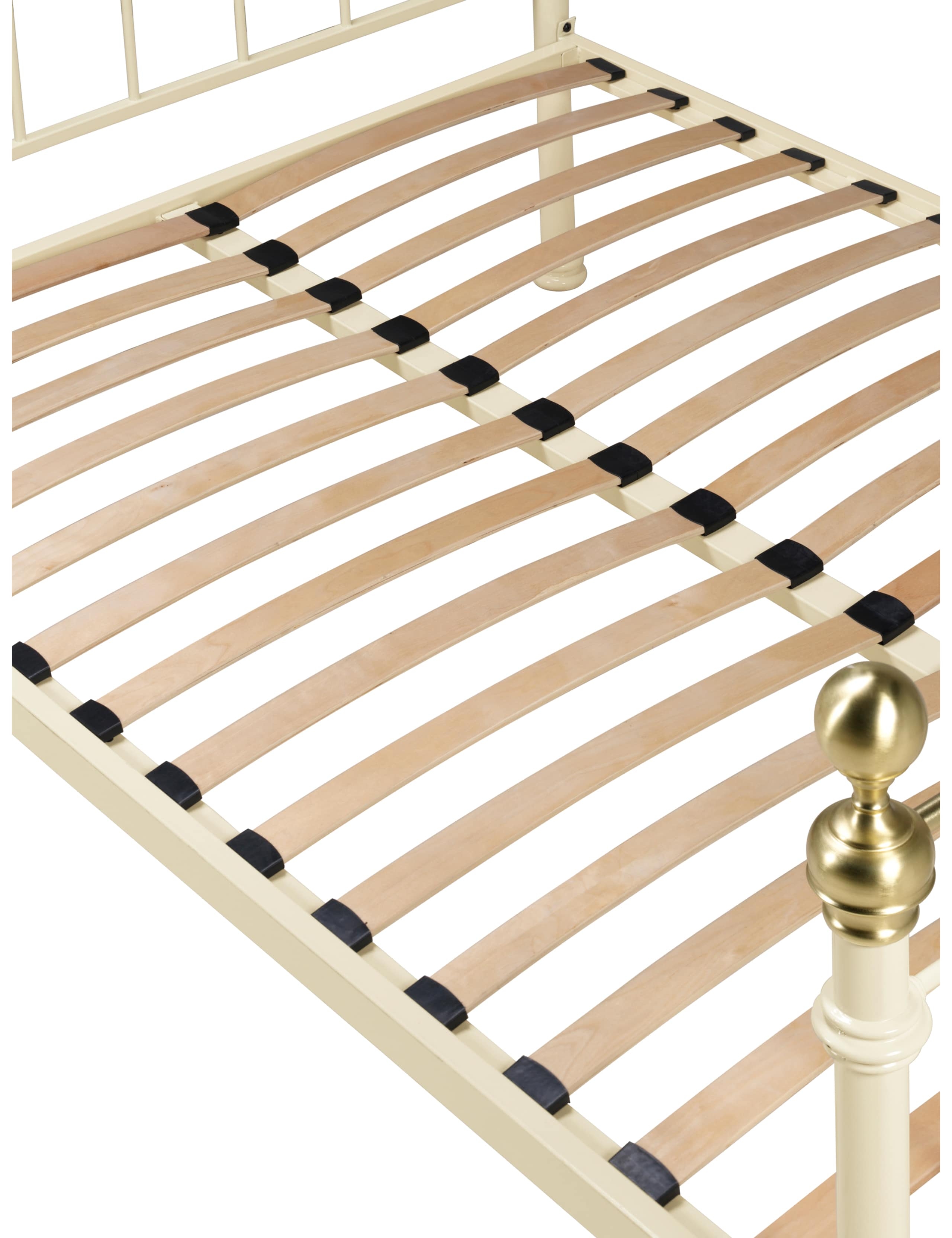 Bed Frame Gold Ball Finials traditional slat bed frame
