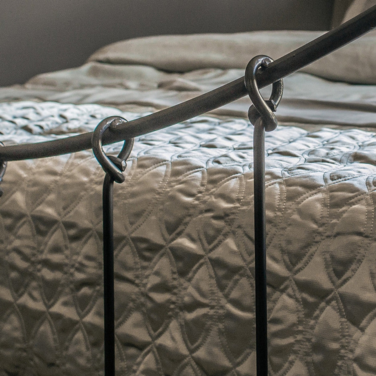 Bed Frame with Hand Forged Knots and Wrought Iron