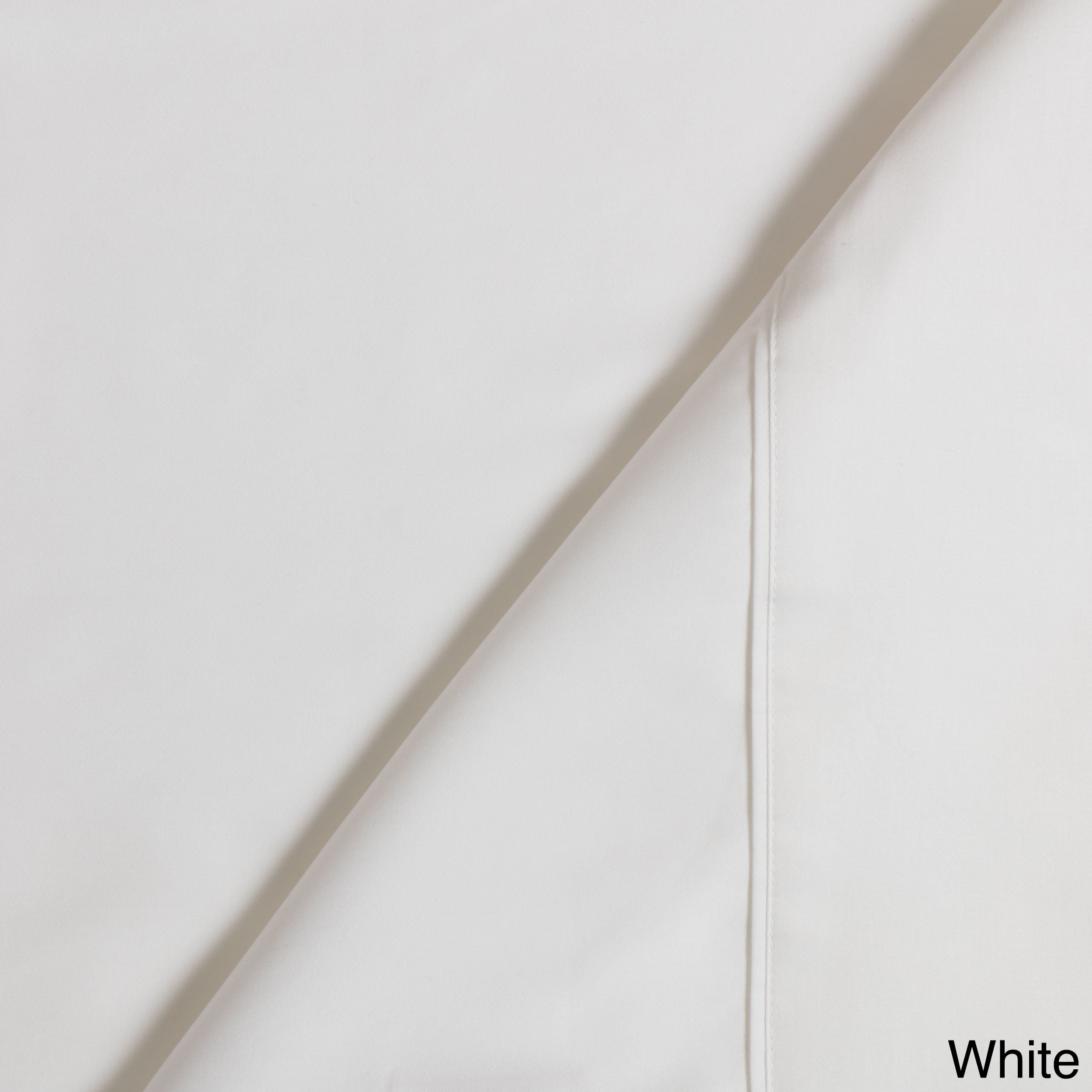 Bed Sheet Set Bright White Linear Stitching Minimalist Decor