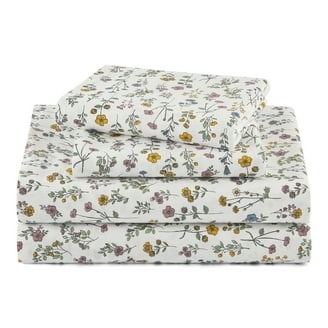 Bed Sheet Set Wildflower Pattern Champagne Floral Bed Sheets