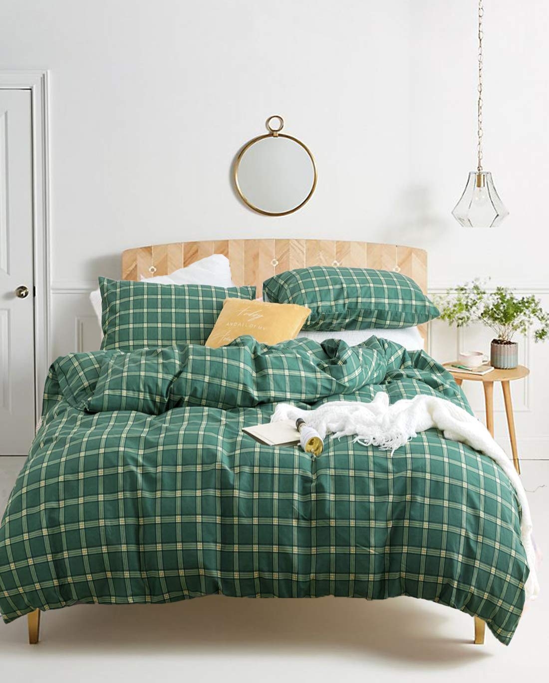 Bedding Set: Emerald Plaid Vintage Rustic Bedroom Decor
