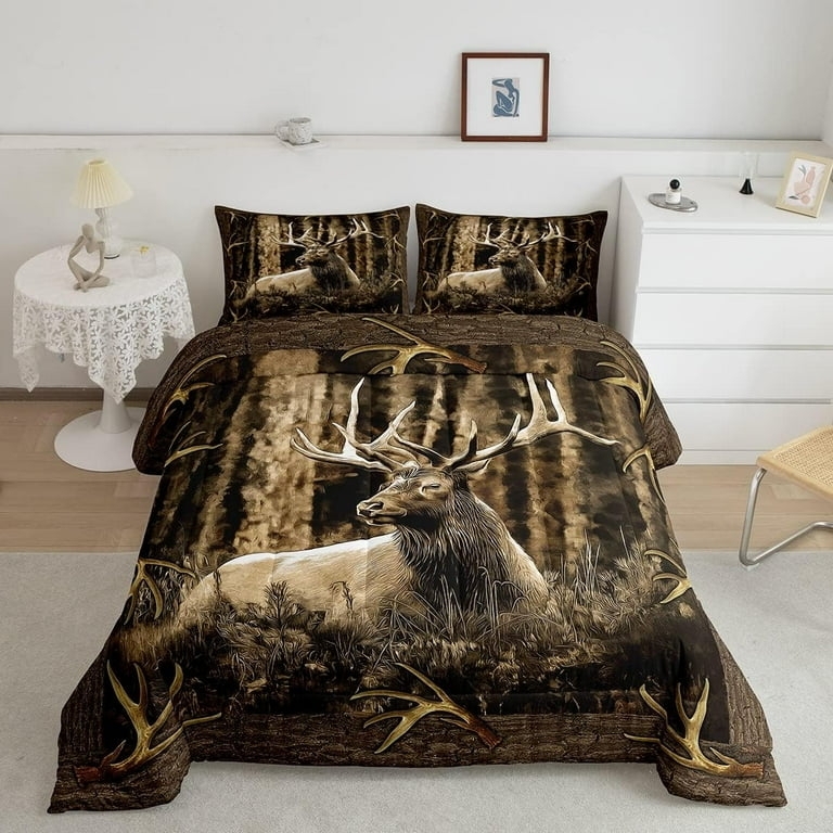 Bedding Set: Photorealistic Wildlife Art in Sepia Tone Palette