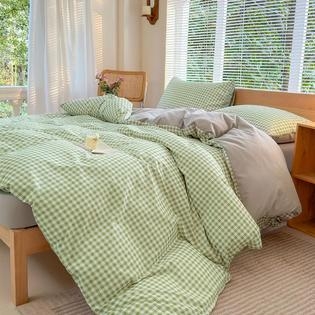 Bedding Set: Sage Gingham Cottagecore Bedroom Decor