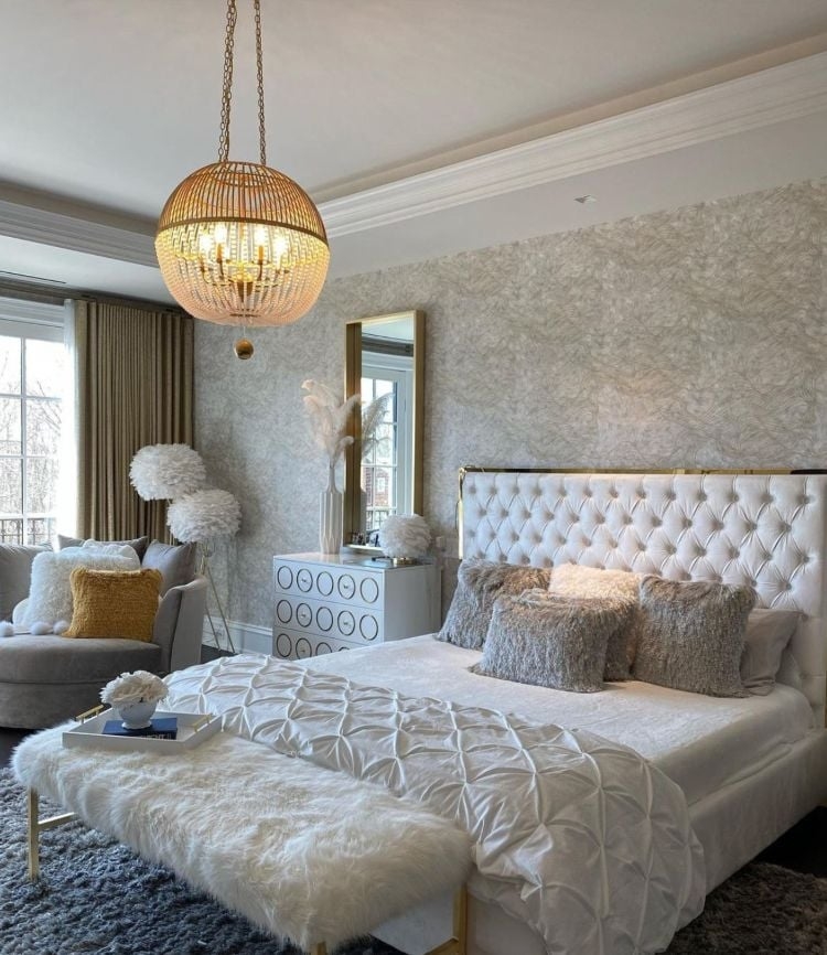 Bedroom With Chandelier