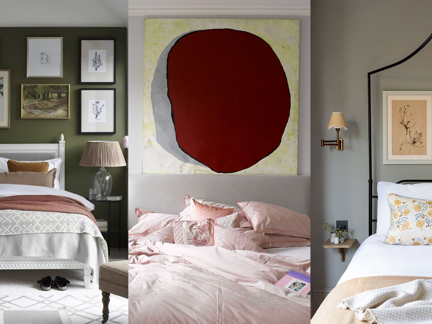 Bedroom Decor Contrasting Wall Colors Layered Bedding
