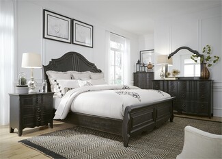 Bedroom Set: Wire Brushed Antique Black Bedroom Set